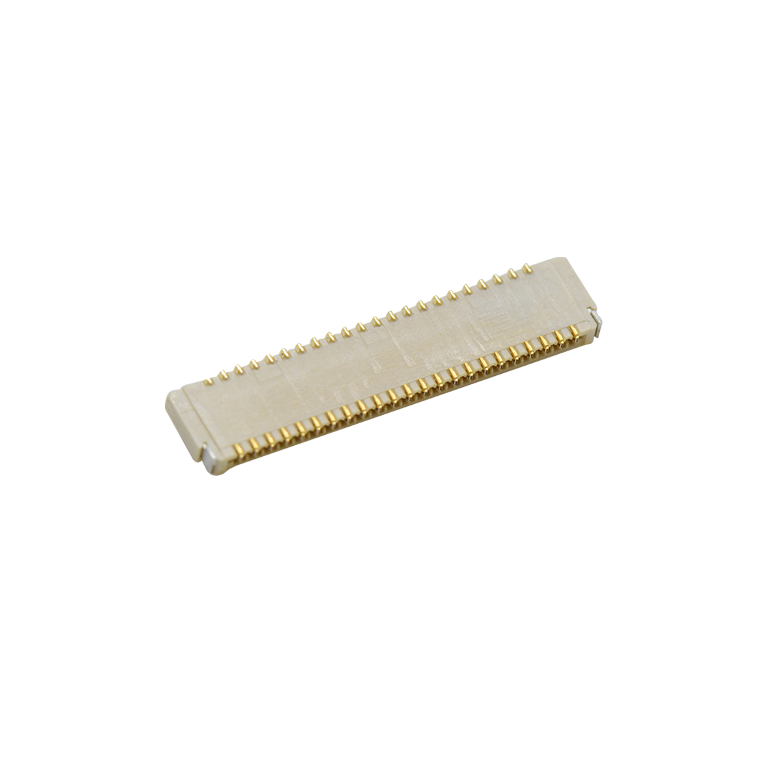 Pitch 0.30mm H0.9mm双排卧贴后掀盖双面接 FPC 45pin 本色 镀全金G/F